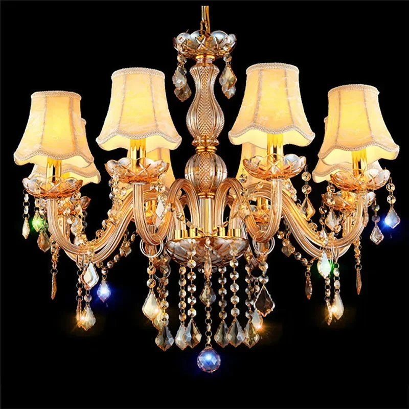 BRIGHT European Crystal Pendent Lamp Luxury Living Room Restaurant Bedroom Villa Hotel Clothing Store  Beauty salon Chandelier