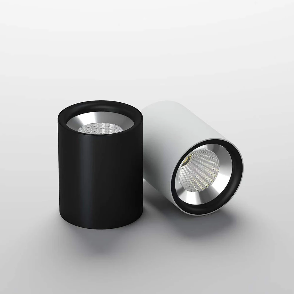 Surface Mounted Cylindrical LED Spotlight with High Luminous Efficiency, 7W-45W COB LED Spotlight, AC110/220V Spotlight