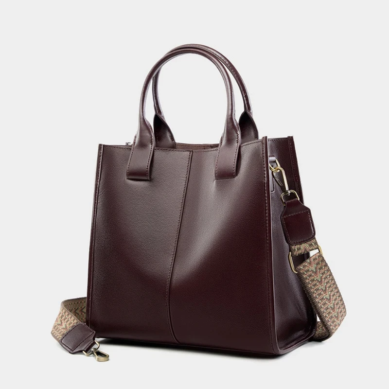 

Lady Genuine Leather Handbags Large Capacity Vintage Shoulder Bag Minimalist Commuter Crossbody Bags sac de luxe femme