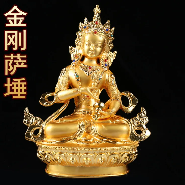 

Handpainted metal Gilt/Golden Sakyamuni Vajrasattva Buddha statue of wealth