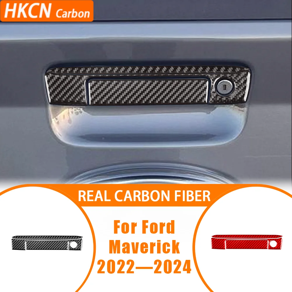 

For Ford Maverick 2022—2024 Carbon Fiber Rear Trunk Handle Puller Panel Car Interior Accessories Cover Trim Sticker Modification