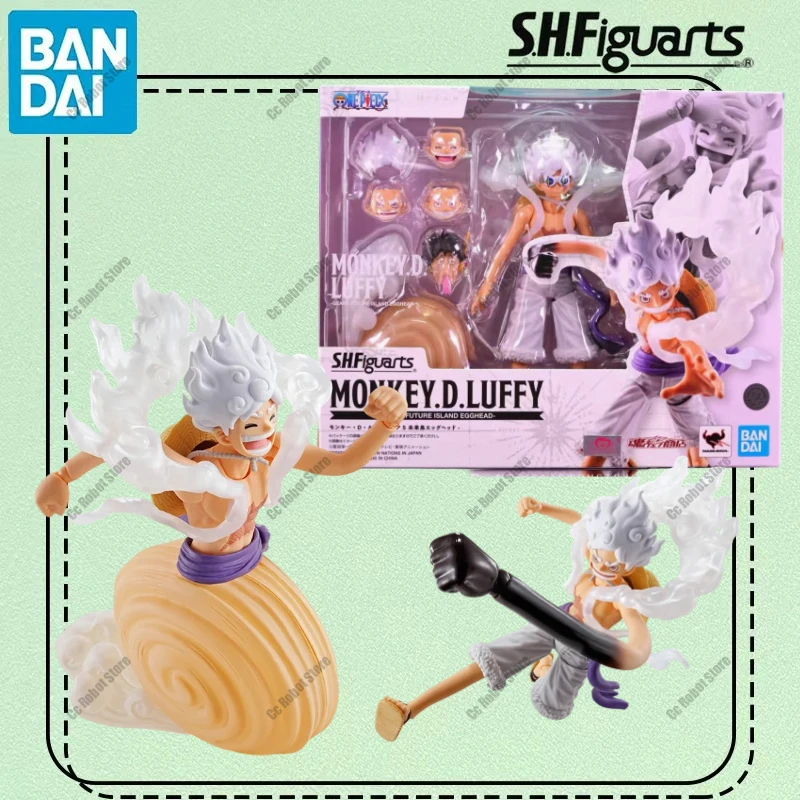Bandai S.H.Figuarts One Piece MONKEY.D.LUFFY GEAR5 FUTURE ISLAND EGGHEAD Figur Model Jadi Anime Action Toy Hadiah Kejutan