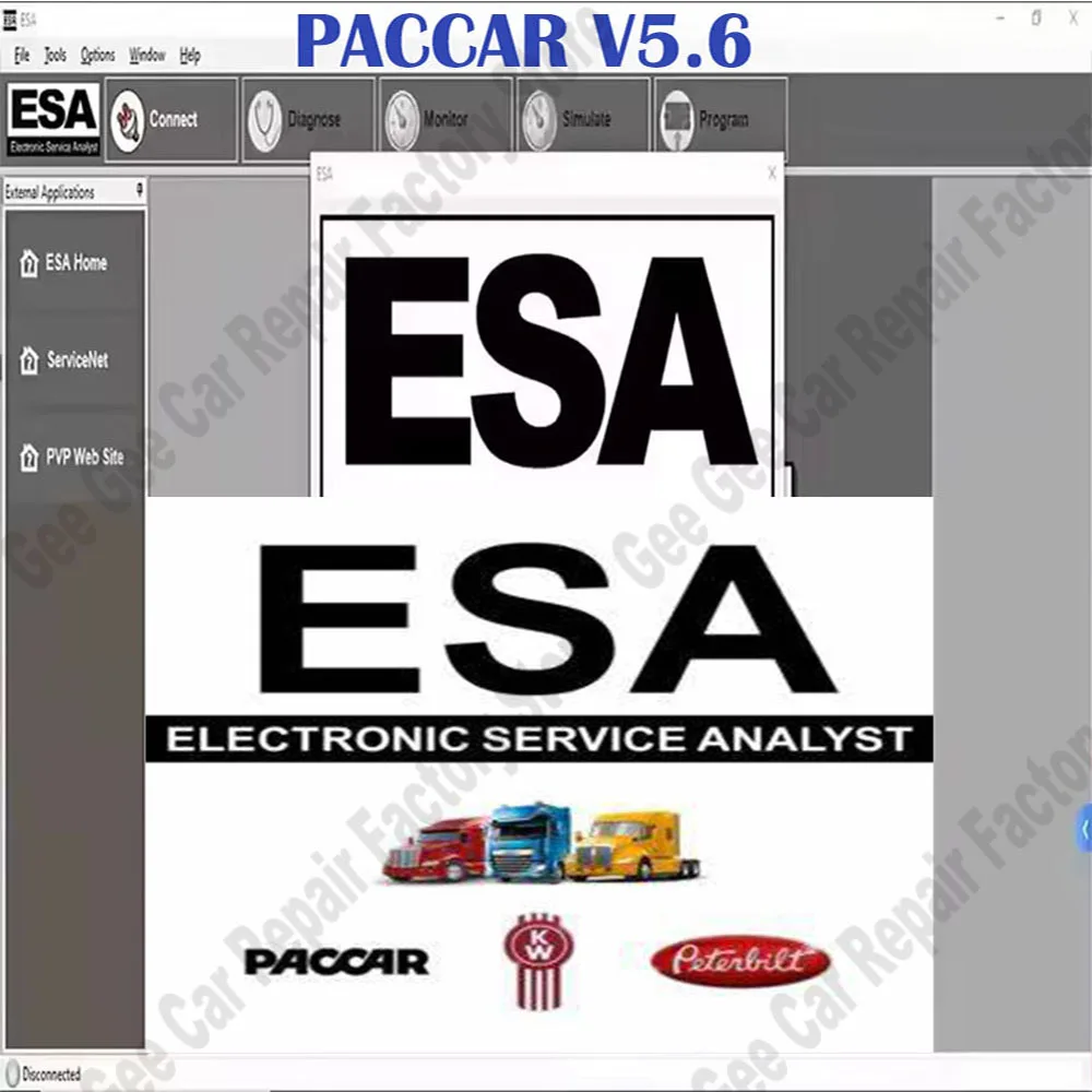 Car Maintenance Tools ESA Electronic Service Analyst V5.6 SW FLASH FILE obd2 scanner with free keygen for unlocking PACCAR V5.6