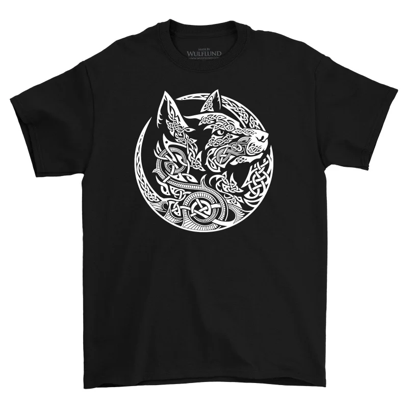

FENRIR, VIKING WOLF 0415 100% cotton printed Gift T-Shirt Viking Runes Norse Myths Graphic clothes All size tops S-6XL