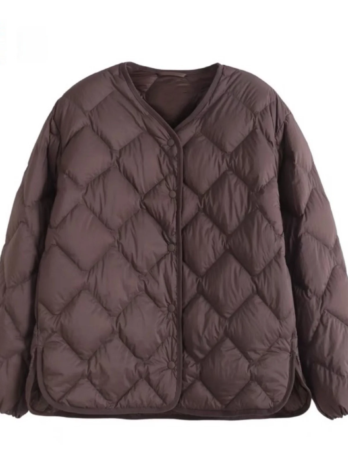 خفيفة الوزن عادية Du down Jaet المرأة خريف شتاء Sle مبطن سترة معطف دافئ ملابس خارجية نسيج النايلون V-Ne Long Sve