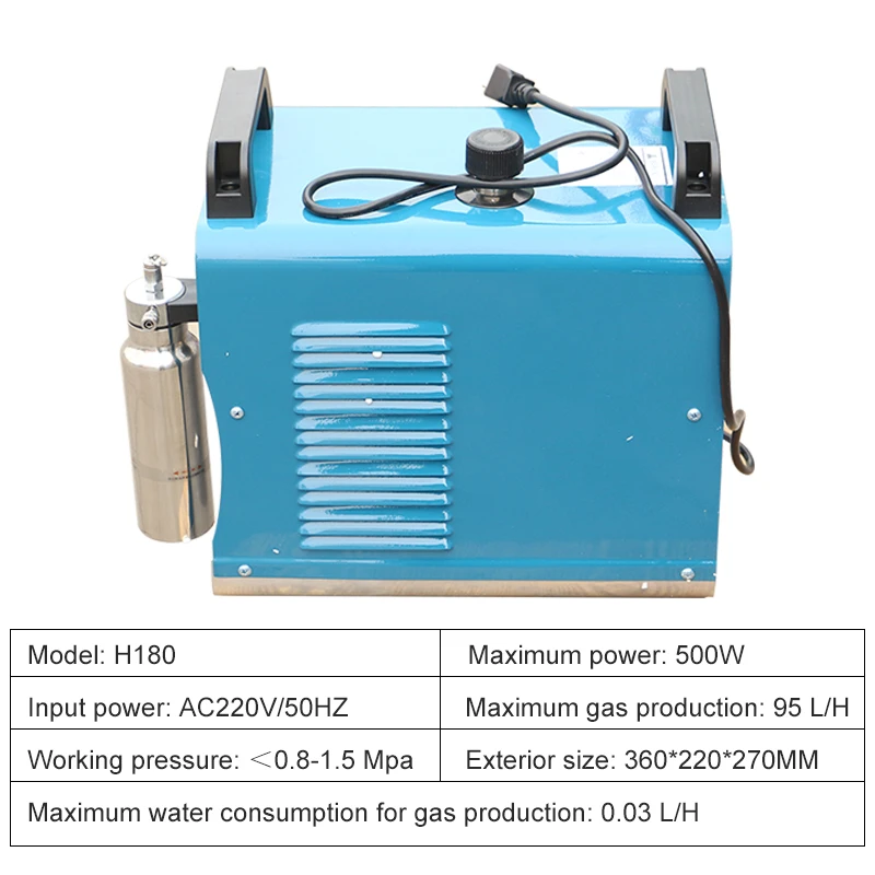 Flame Polishing Machine H180 220V 95L/H Electric Hydrogen And Oxygen Polishing Grinder HHO Generator Acrylic Crystal Polishing