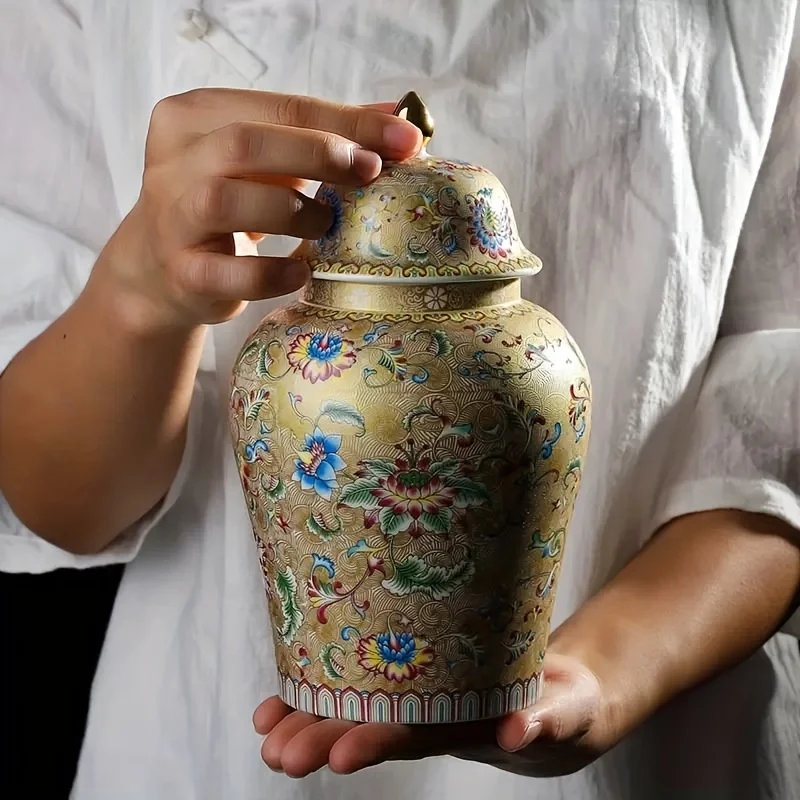 Ceramic General'S Jar Multifunctional Large Capacity Chinese Style Tea Container Candle Bottle Jewelry Box Home Decor Items
