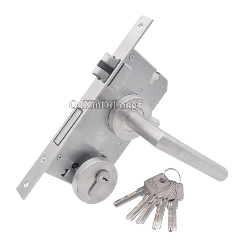 

Stainless Steel European Mortise Door Lock 7255 Heavy Spring Bearing Silent Door Lock (Lock body+Lock Cylinder+Door Handles+Key)