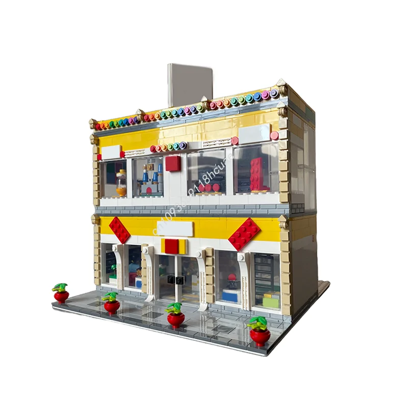 

1595PCS MOC Creative City Street View Modular Store Model Architecture Building Block Diy Kids Assembly Bricks Toys Gifts