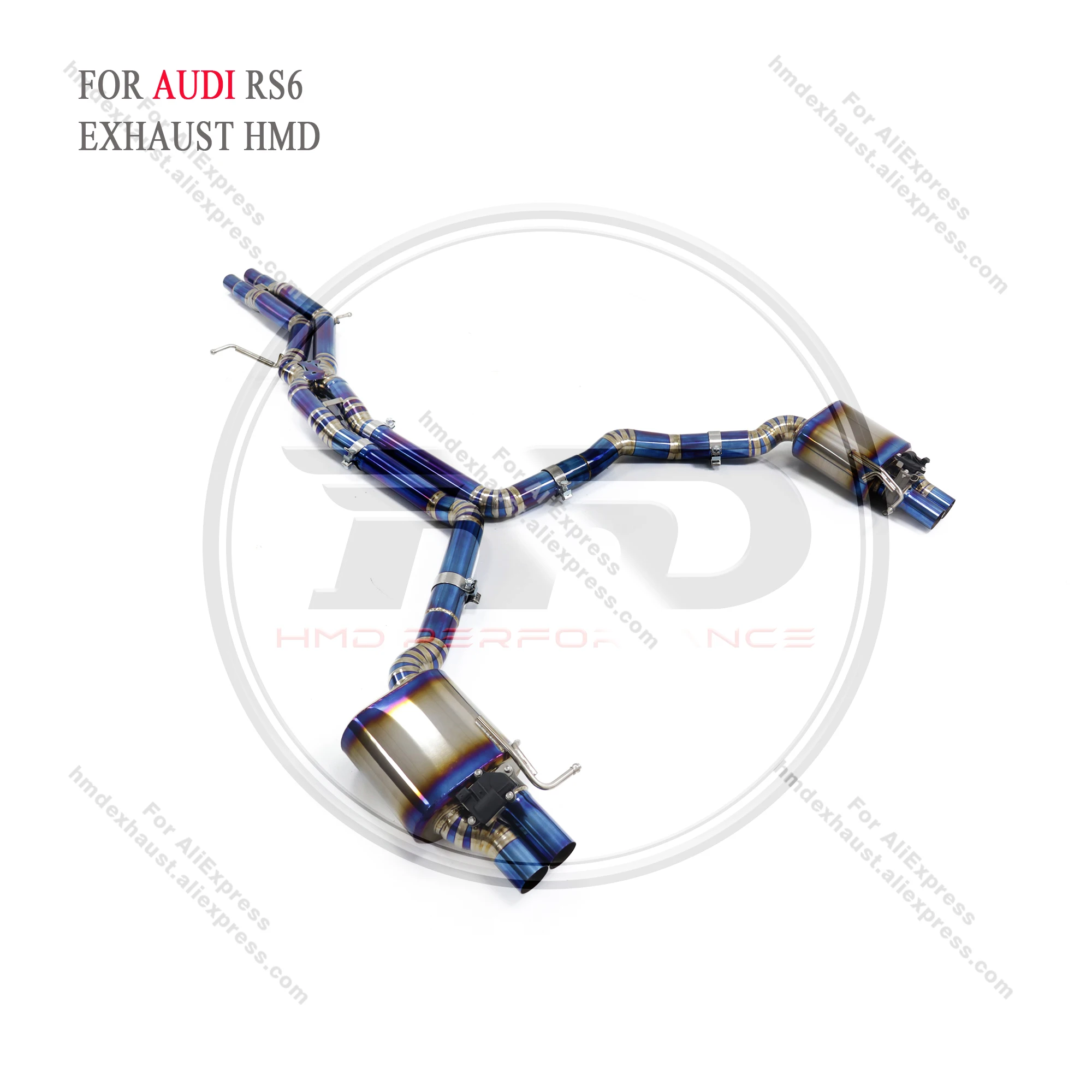 HMD Titanium Exhaust System Sport Resonated Catback for Audi RS6  RS7 C8 4.0T Muffler With Valve