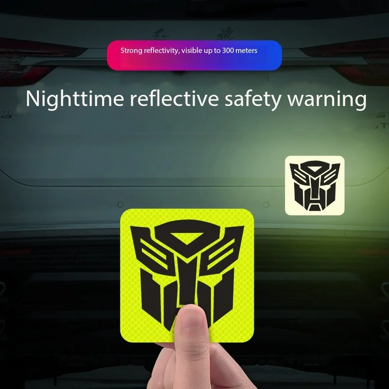 

2pcs Reflective Sticker Set for Motorcycle Helmet & Car, Anti-Scratch Vinyl Decal, Transformers Style