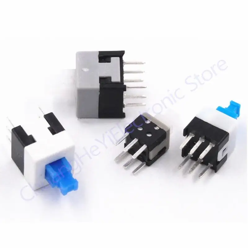 40PCS Tactile Push Button Switch Self Lock 7*7MM 8*8MM 8.5*8.5MM 5.8*5.8MM Micro switch + (40PCS Black Tact Cap)