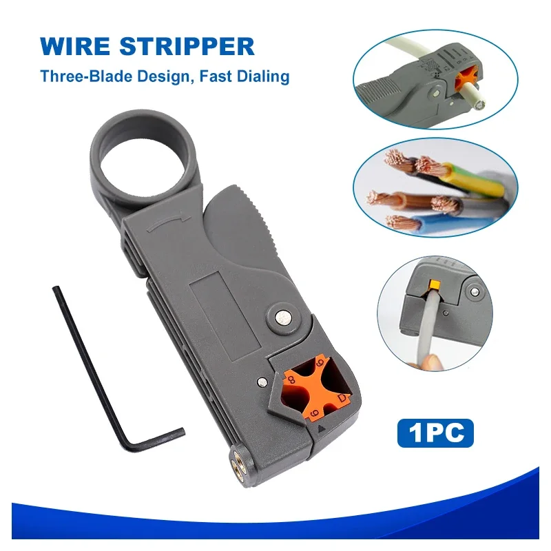 Multifunctional Coaxial Cable Stripper Wire Stripper Network Wire Video Wire Rotary Peeling Network Tool