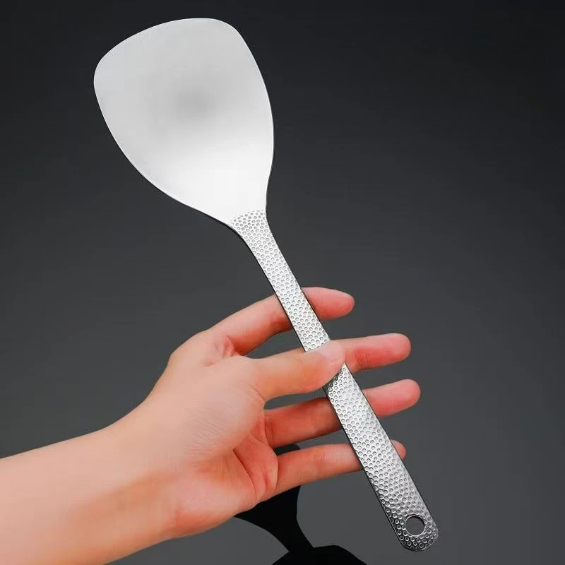 Stainless Steel Small Frying Spatula Creative Household Thickened Hammer Point Shovel Long Handle Shared Frying Shovel Tableware
