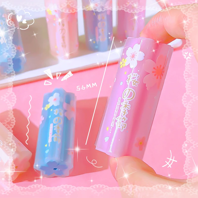 Kawaii Stationery items Aesthetic stationery supplies back to school acsesories Cherry blossoms Eraser drawing rubber