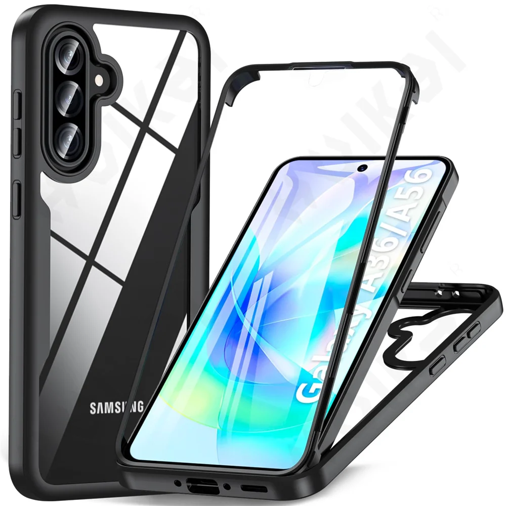 

Case For Samsung Galaxy A56 A36 5G S25 Ultra Plus Edge 360 Full Shockproof Silicone Screen Protection Phone Cover
