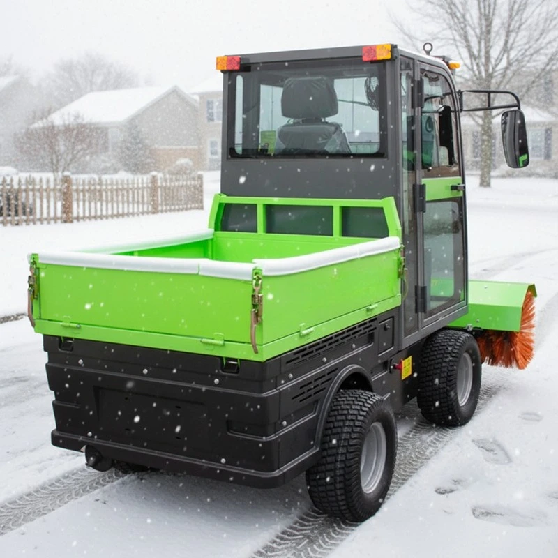 China Factory Export Electric Battery Power Driving Snow Sweeper With Enclosed Cabin For Airport Yards To Avoid Winter Delay