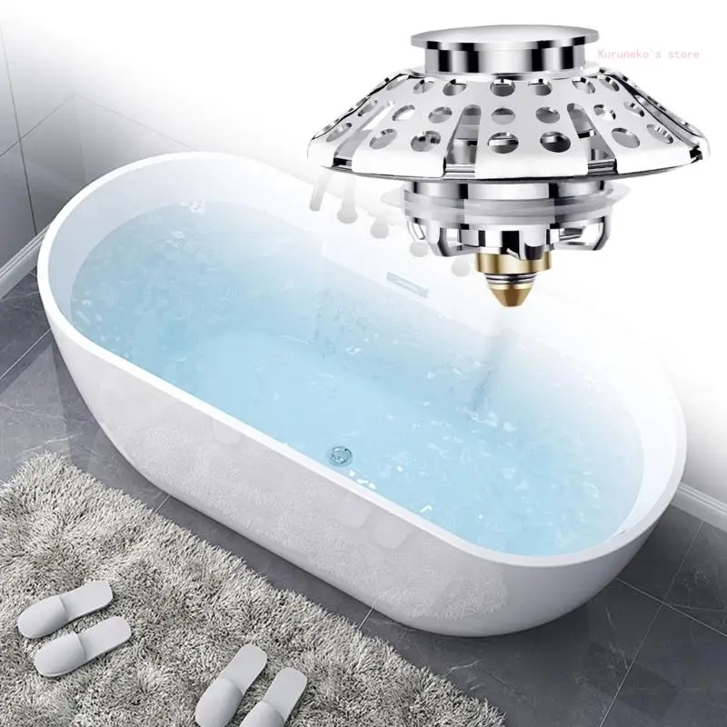 Bath Drain Plug with Hair Strainer Bath Drain Stopper for Standard Bathtubs Holes