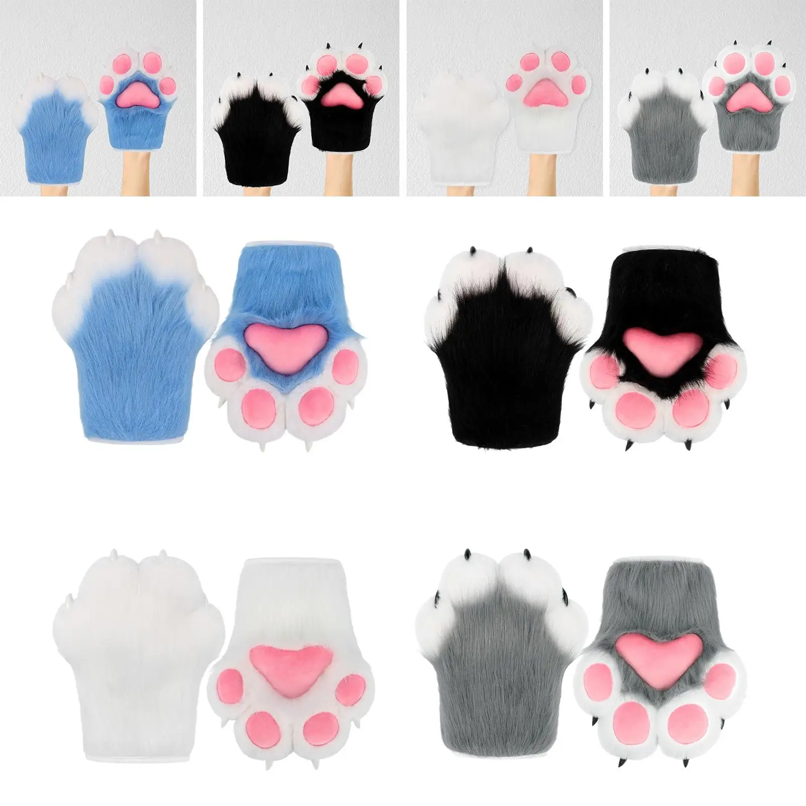 Guanti con zampe di gatto Vesti accessori per costumi cosplay con artigli di animali per club di spettacoli teatrali Carnevale in maschera di Halloween