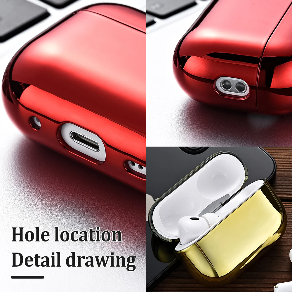 For AirPods Pro 2 Case Electroplate PC Earphone Case Pro USB C Shell Headphone Cover For Apple AirPods 3 Pro 2nd Generation 2022