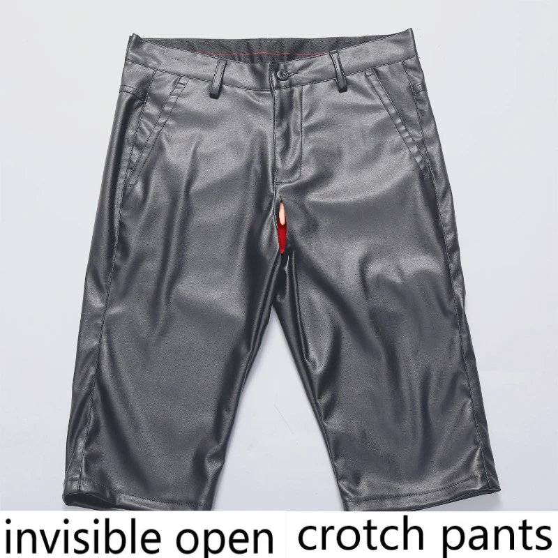 

Брюки с невидимой промежностью, кожаные шорты с пятью точками и шестью точками, водонепроницаемые и грязеотталкивающие, свободные мужские шорты для работы по страхованию труда