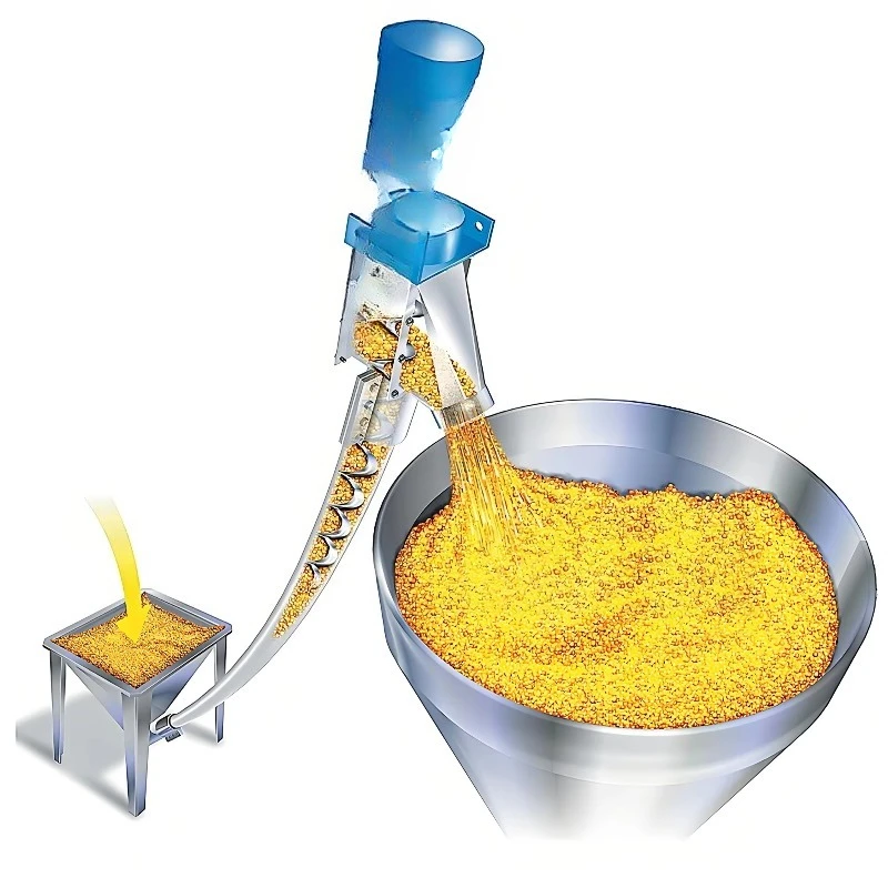 Granular powder flexible spiral conveyor