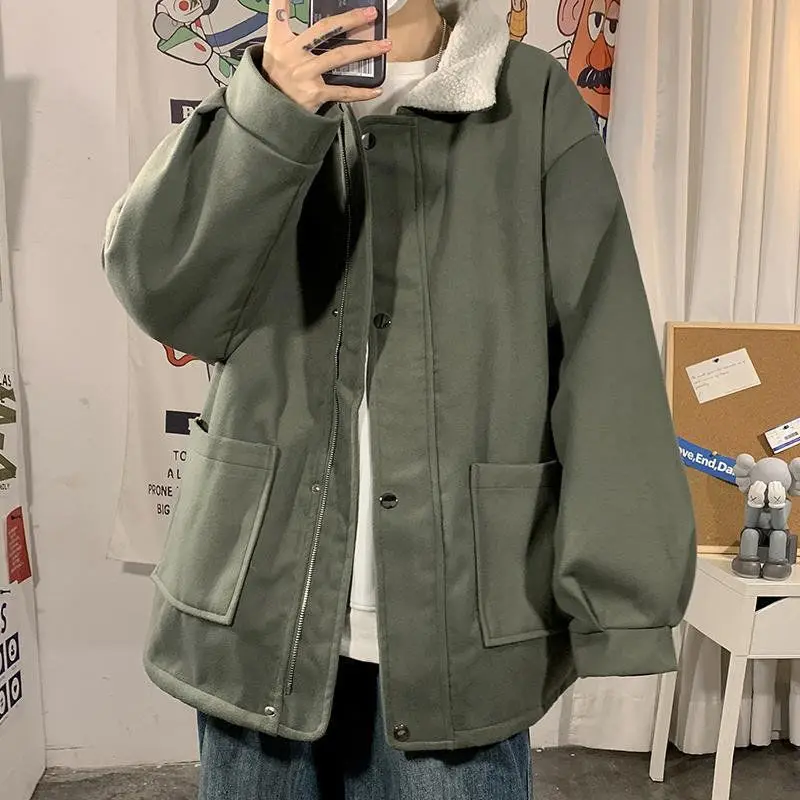 

2022 Cotton Coat Cotton Jacket Winter Cotton Coat Lamb Wool Tooling Cloth Coat Winter Jacket Men Men Clothing