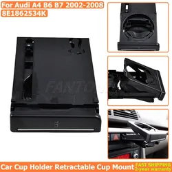 Car Cup Holder Retractable Electrosilvering Trim Cup Mount For Audi A4/B6/B7 02-08 8E1862534K Cup Bottle Holder Auto Cup Holder