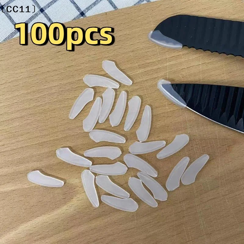 100Pcs Knife Tip Protectors Transparent Plastic Cutter Sleeves For Household Kitchen Cutters Precision Blade Protection〔CC11〕