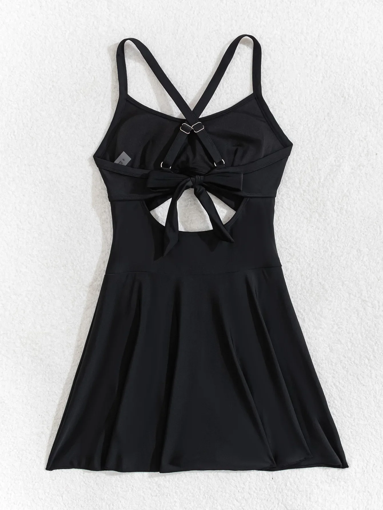 Nuevo traje de baño de una pieza, conjunto de falda para mujer, traje de baño Bandage calado negro Vintage 2025, traje de baño para vacaciones, talla grande