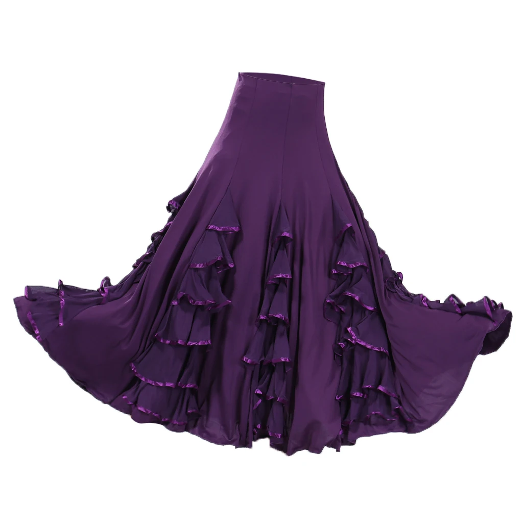 Sukienka do flamenco, walca, big swing, modern, długa spódnica, fioletowa