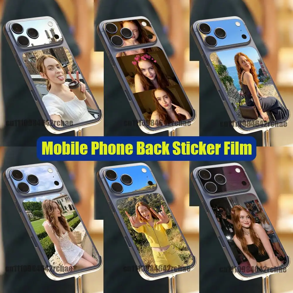 

For American actress S-Sadie S-Sink iPhone 17 Pro Max Phone Back Sticker Film Decal Skin Wrap DIY Custom Stickers Full Cover