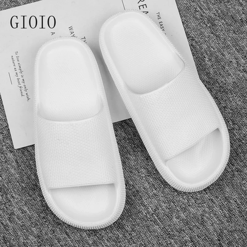 GIOIO EVAThick Sole 4cm Bathroom Slippers Cloud-Like Comfort Home Use Couple Height Increasing Indoor Solid Color Summer Sandals