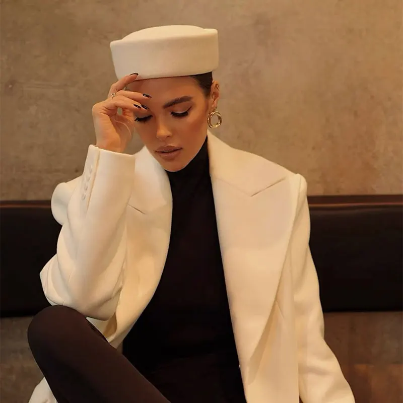 Neue Herbst Winter Doppel lauschen Hepburn Stil Eimer Hut weibliche Wolle Fedora Hut für Frauen elegante Qualität Becken Hut Designer Bonn – Detail 24