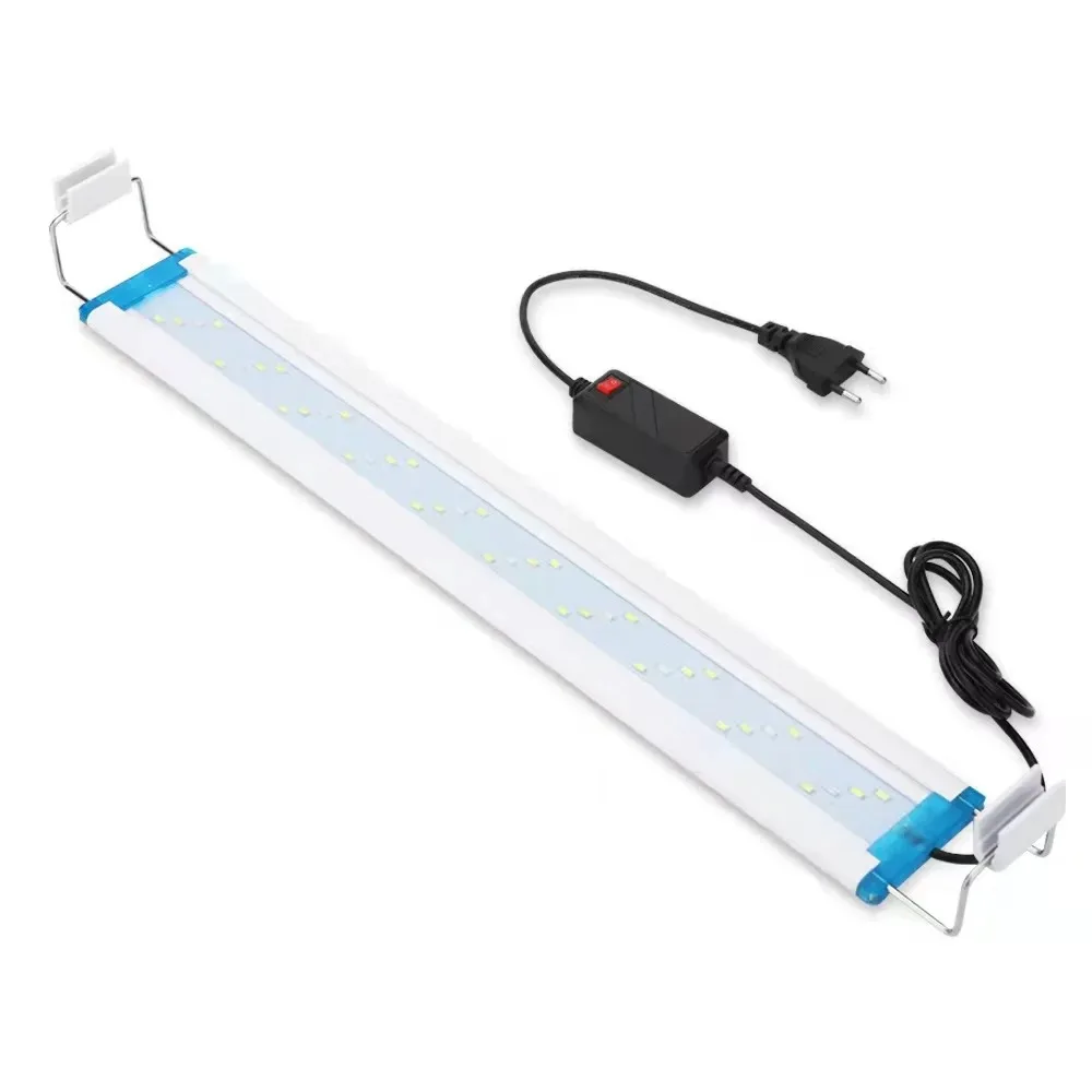 Super Slim Blue LEDs Aquarium Lighting Aquatic Plant Grow Light 18-72CM Extensible Waterproof Clip Lamp For Fish Tank 90-260V