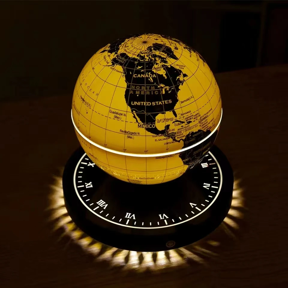 Globo de levitación magnética 3D luminoso, luz nocturna giratoria de 360 grados, lámpara Led flotante de tierra para oficina, escritorio, regalo