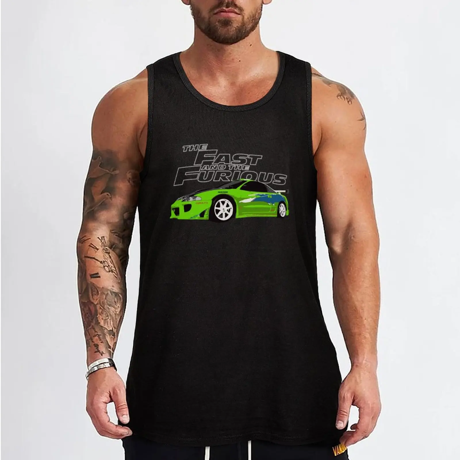 Mitsubishi eclipse DSM kawasaki green Tank Top summer clothes men 2025 Sports shirt man