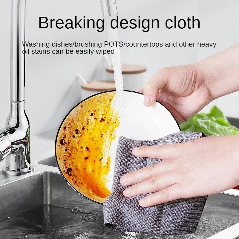 Reusable Cleaning Wipe Household Kitchen Cloth Microfiber Towel Rolls Dish Rags Wash Paper Towel Replacement 1 Roll of 20 Sheets