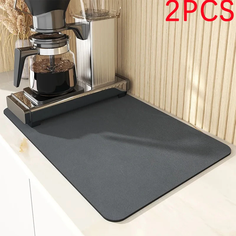 Super Absorberende Grote Keuken Absorberende Mat Antislip Aftappen Koffie Schotel Droogmat Sneldrogende Badkamer Afvoer Pad Servies Mat