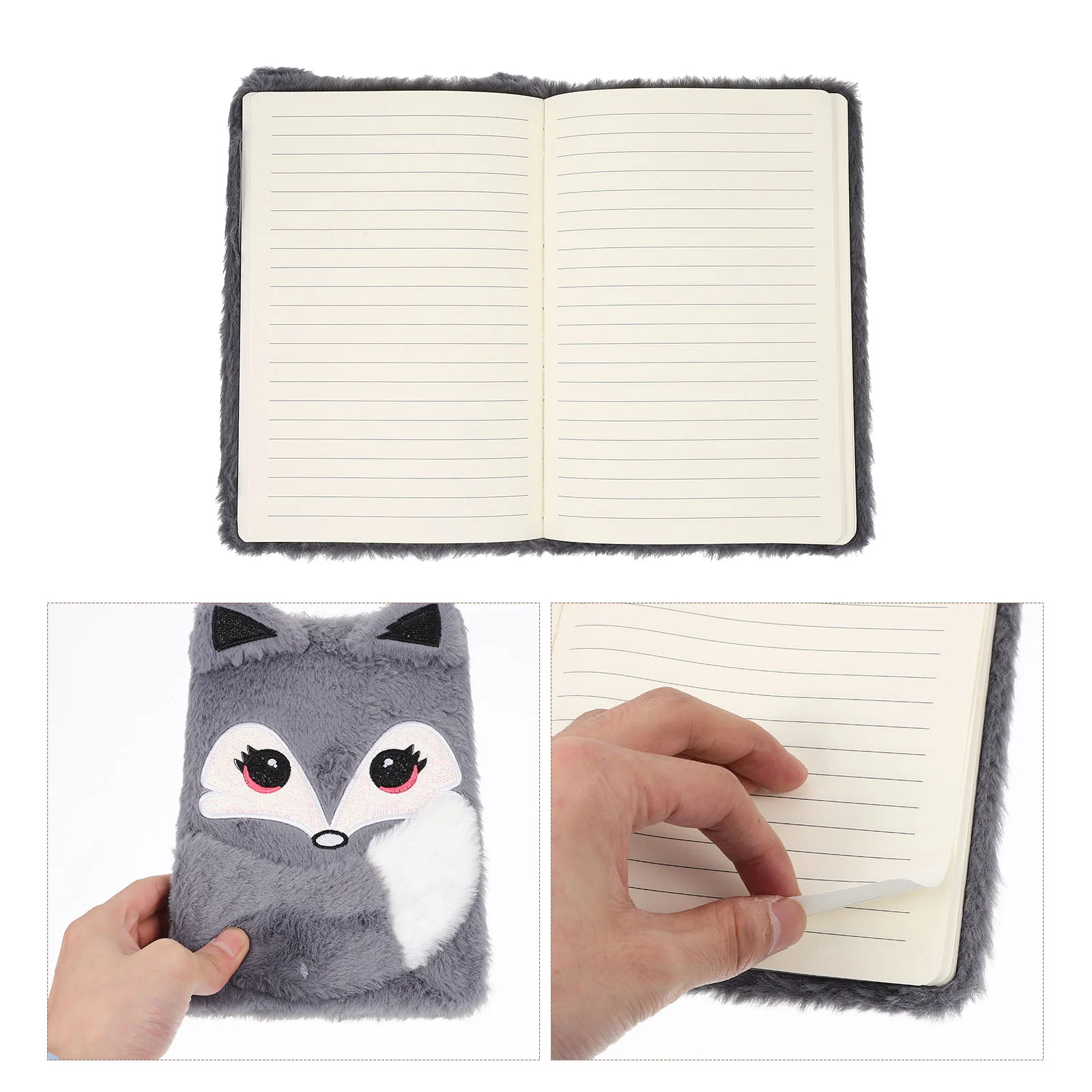 Plush Notebook Cute Cartoon Journal Journals for Girls Teens The Cover Pads Kids Diary Multifunction Multi-function Ages 8-12