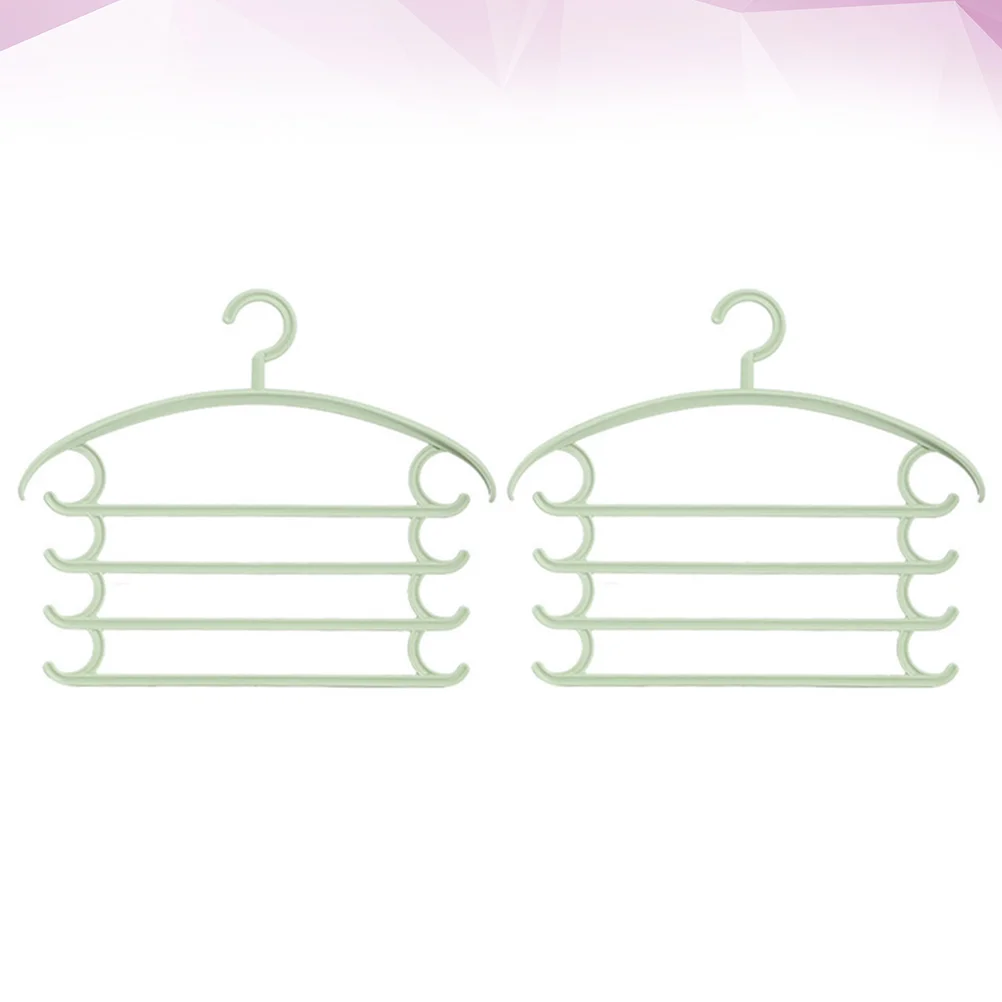 

2 Pcs Clothes Drying Rack Trackless Hangers Multifunction Pants Storage Scarf Wardrobe Accessories