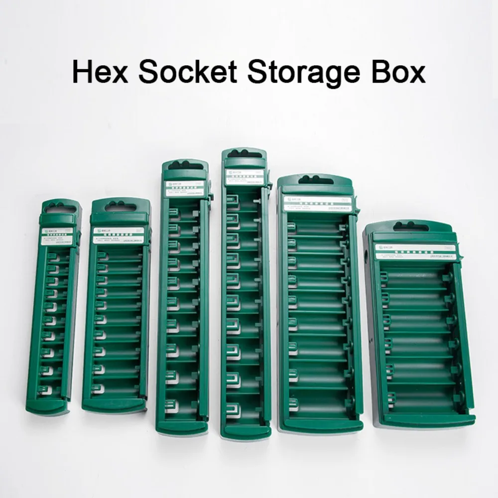 ABS Wrench Storage Box Green Plastic Socket Storage Tool Multifunctional 1/4