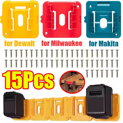 1-15Pcs Battery Holder Wall Mount Dewalt/Makita/Milwaukee 14.4V 18V Wall Mount Battery Storage Holder Battery Rack for Warehous
