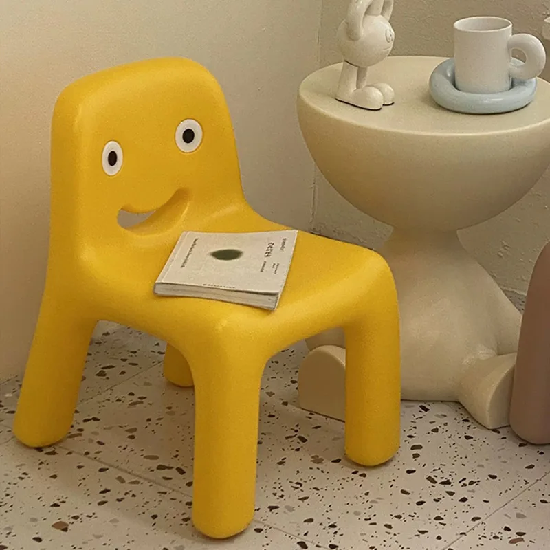 ins smiley chair backrest children's chair writing chair study stool primary school students plastic environmentally