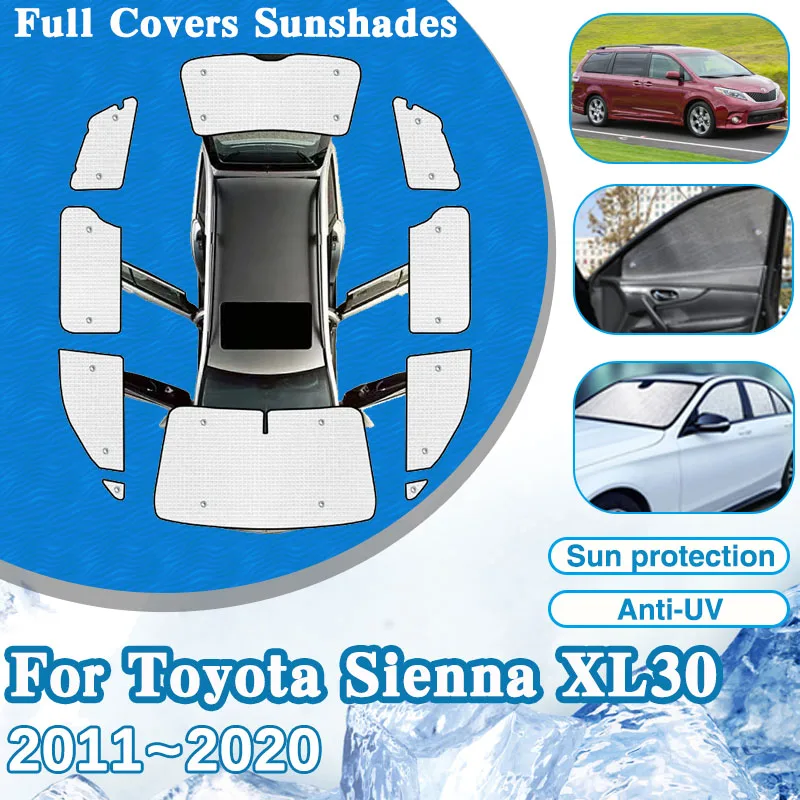 Car Cover Visor For Toyota Sienna 2018 Accessories XL30 2011-2020 2015 2017 Windshield Windows Anti-UV Sun Protection Sunshades