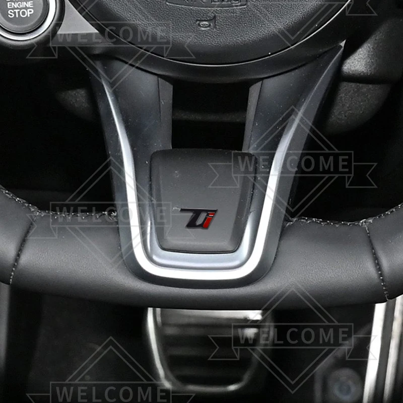 3D Car Stickers Ti Emblem Auto Steering Wheel Badge Interior Decal For Alfa Romeo Giulietta Stelvio Stradale Tonale Accessories