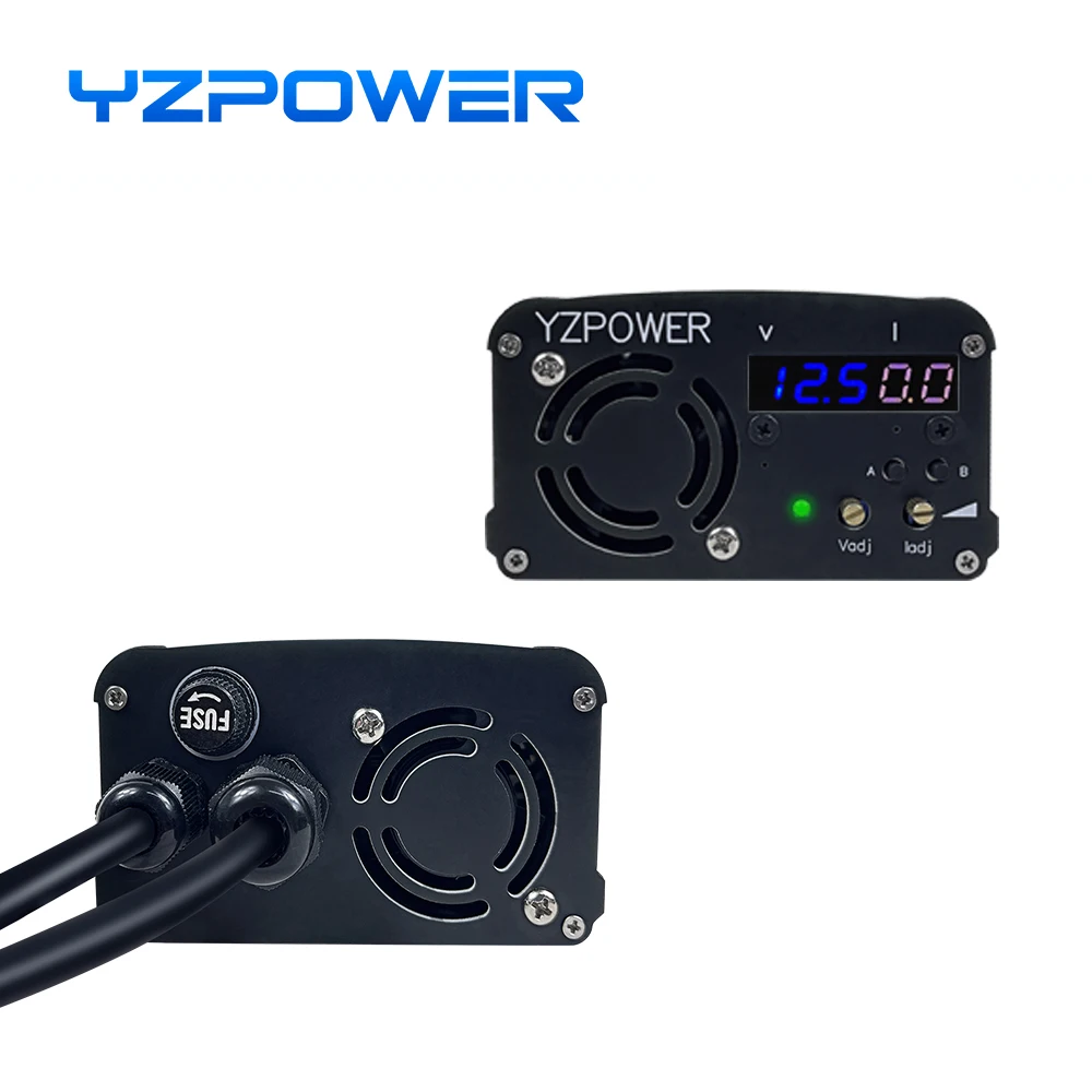 YZPOWER 42V 10A 10S cargador de batería de litio para carga rápida con pantalla con enchufe de salida con ventiladores de refrigeración