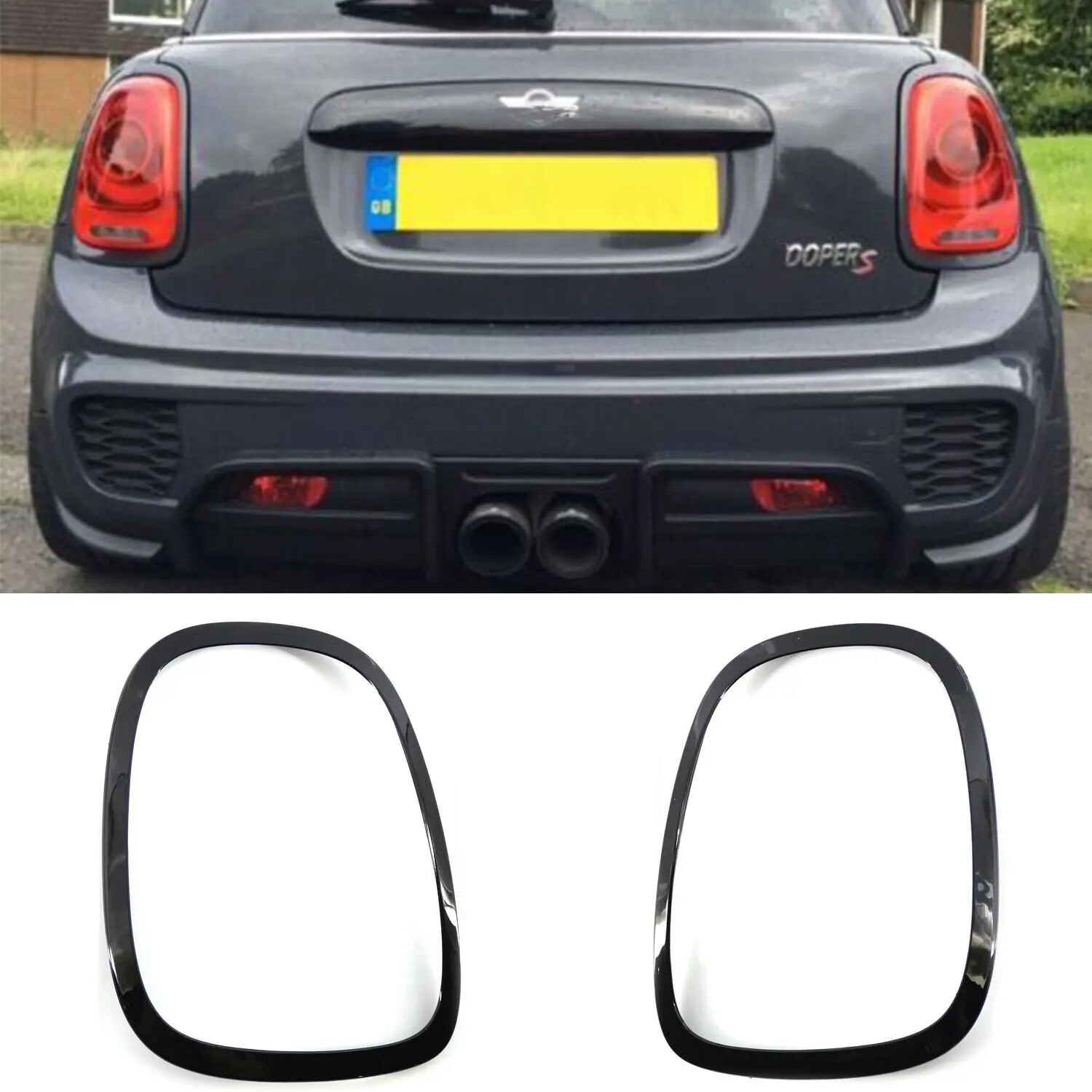 

2PCS Gloss Black Car Rear Tail Light Surround Trim Ring For Mini Cooper S F55 F56 F57 2014-2021 51712285495 51712285496