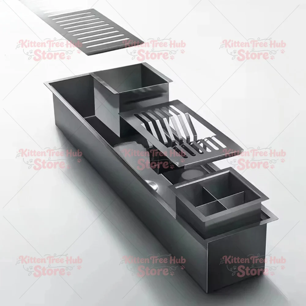 Stainless Steel Kitchen Counter Dish Drying Rack with Drainboard, Large Dish Drainer with Utensil Holder for Sink