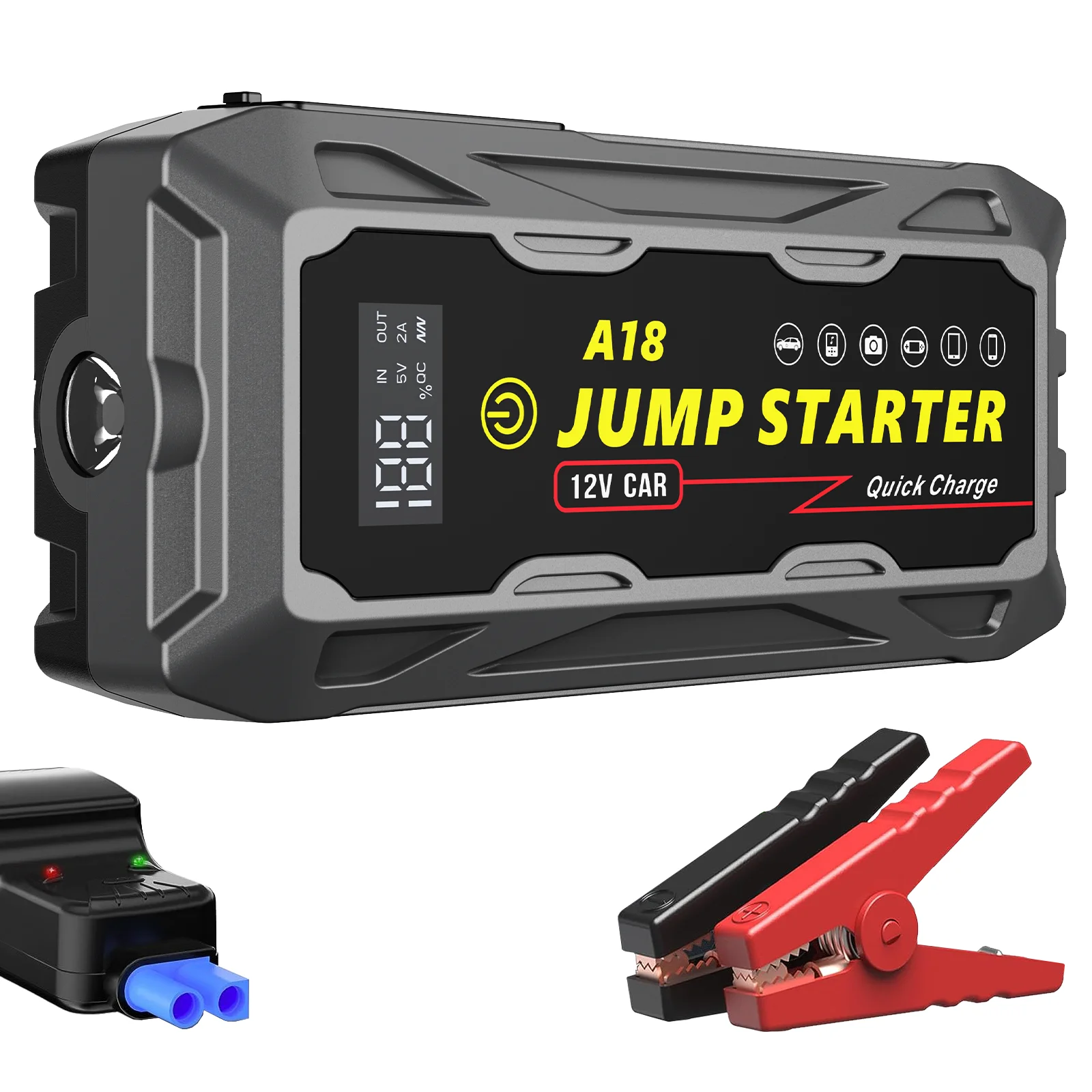 Car Battery Starter, Portable Jump Starter Battery Pack, Battery Booster for 8.0L Petrol and 6.0L Diesel Engines